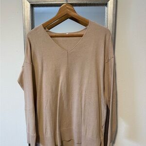 V-Neck Tan Sweater